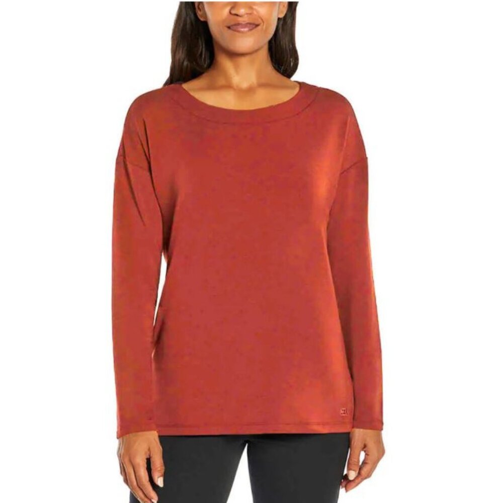 Banana Republic Women's Cozy Crewneck Pullover Top (Orange, M)